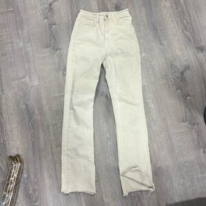 Zara high rise cream denim jeans